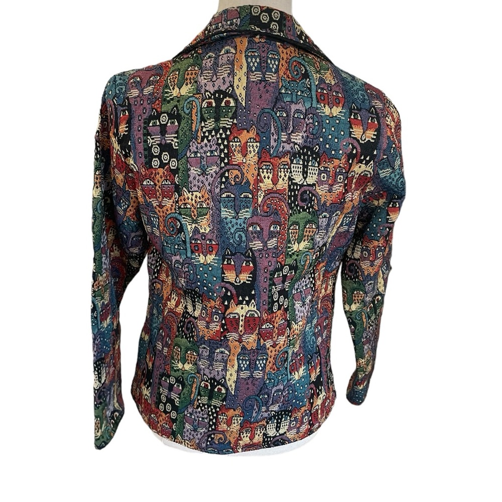 PARSLEY & SAGE Vintage Cat Tapestry Beaded Blazer Jacket - Picture 7 of 16